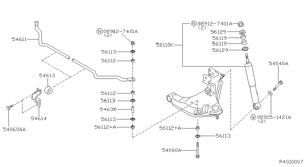 NISSAN 546188B501 - Підвіска, стійка валу avtolavka.club