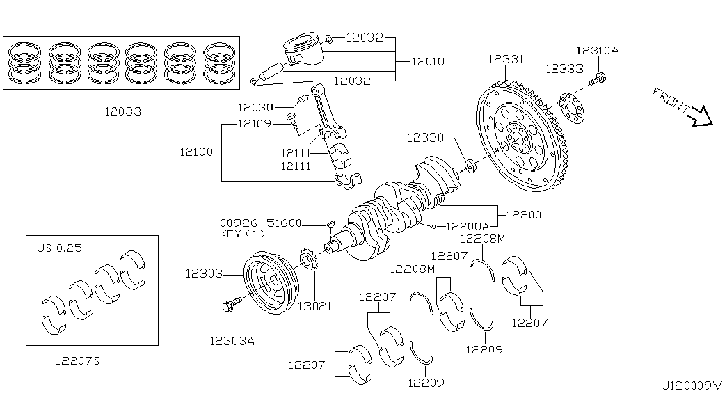 NISSAN 12111-4W000 - Шатуни підшипник avtolavka.club