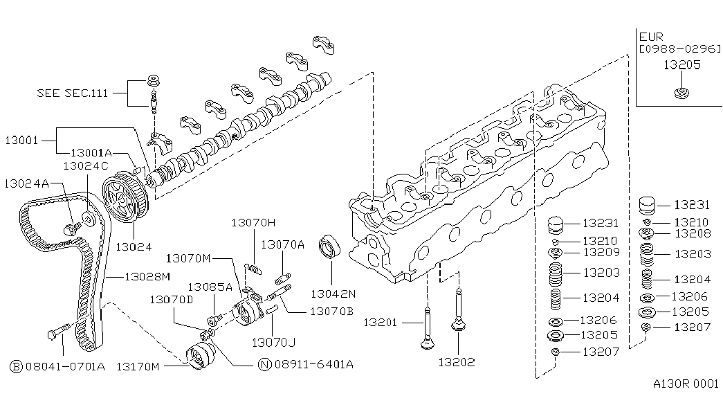 NISSAN 13505V7201 - Натяжна ролик, ремінь ГРМ avtolavka.club