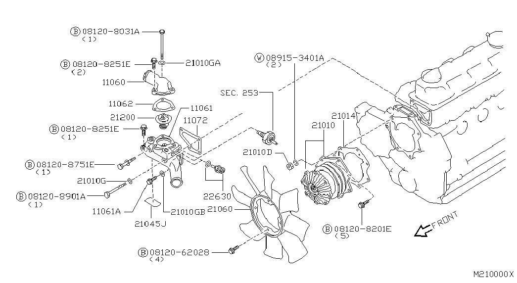 NISSAN 21200-05D11 - Термостат, охолоджуюча рідина avtolavka.club