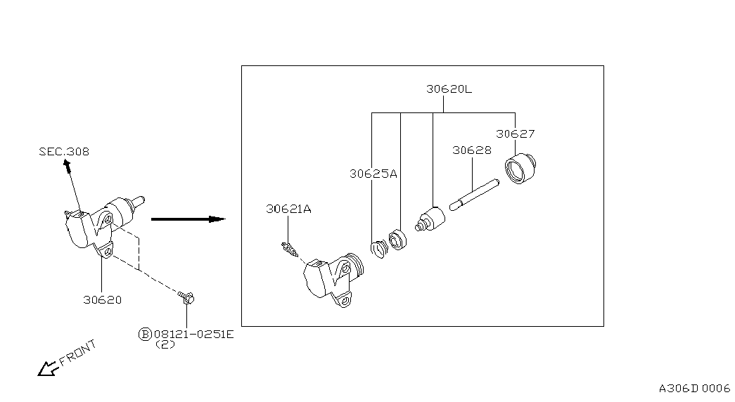 NISSAN 30620-48P61 - Робочий циліндр, система зчеплення avtolavka.club