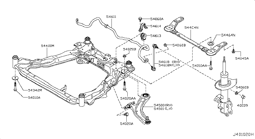 NISSAN 54618-JD00A - Тяга / стійка, стабілізатор avtolavka.club