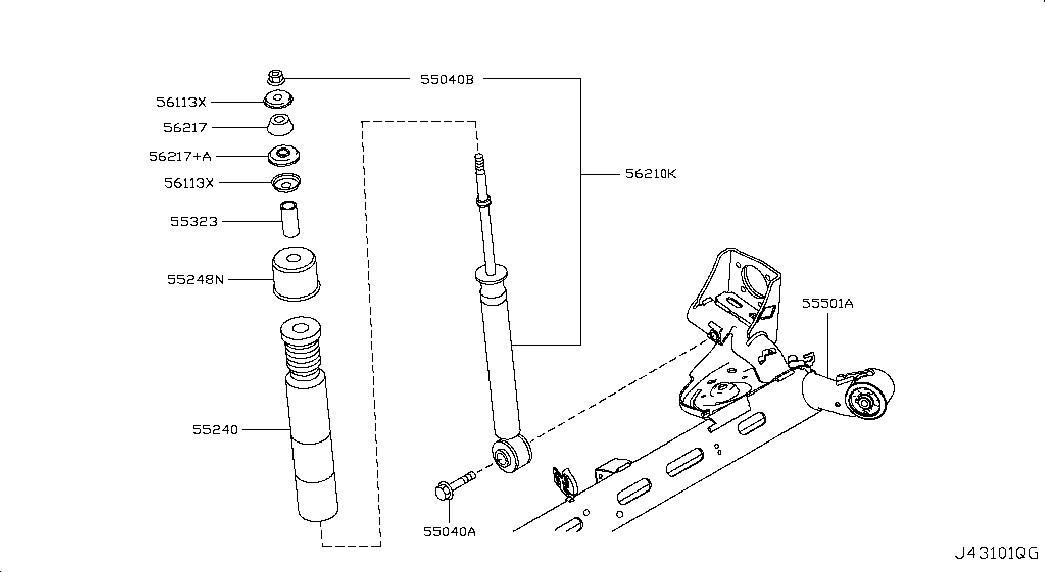 NISSAN 56217AX000 - Опора стійки амортизатора, подушка avtolavka.club