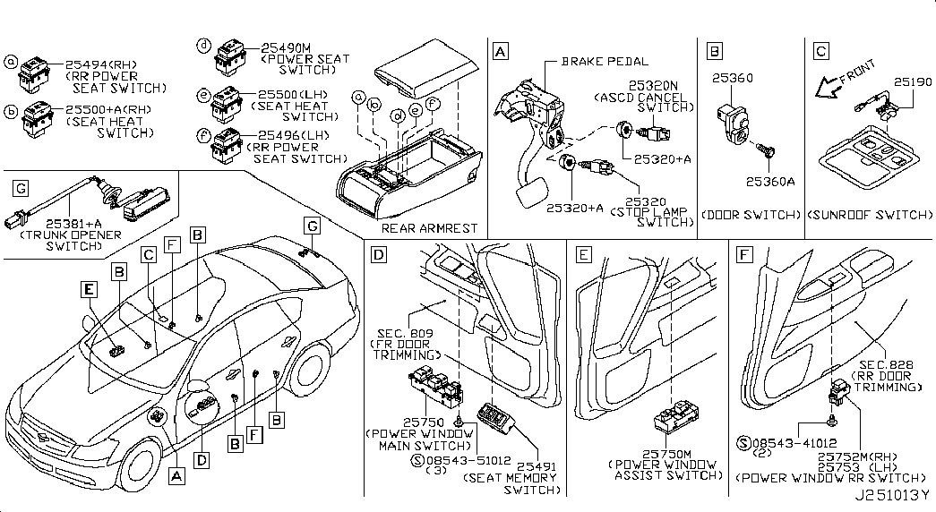 NISSAN 25320AX00B - Вимикач ліхтаря сигналу гальмування avtolavka.club