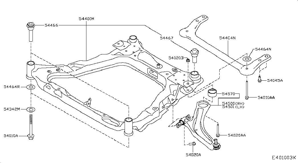 Subaru 54466JD000 - Сайлентблок, важеля підвіски колеса avtolavka.club