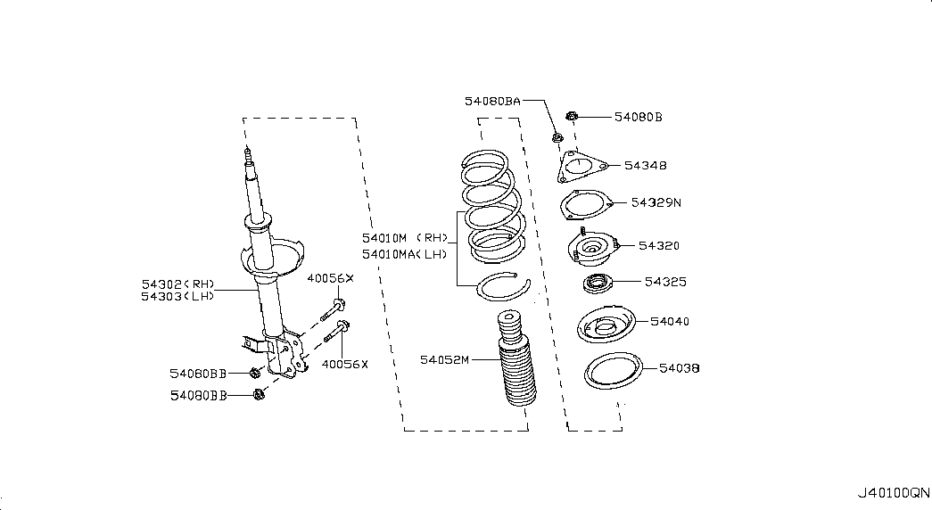 NISSAN 54303-95F0B - Амортизатор avtolavka.club