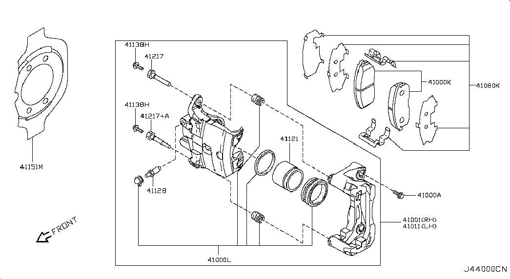 Infiniti 41120AL525 - Ремкомплект, гальмівний супорт avtolavka.club