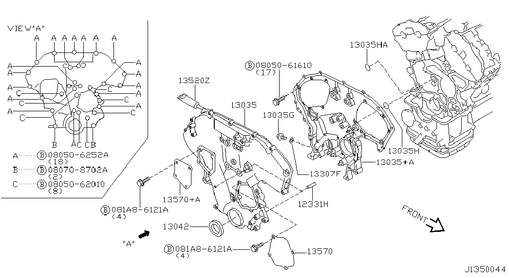 NISSAN 13510-31U00 - Ущільнене кільце, колінчастий вал avtolavka.club