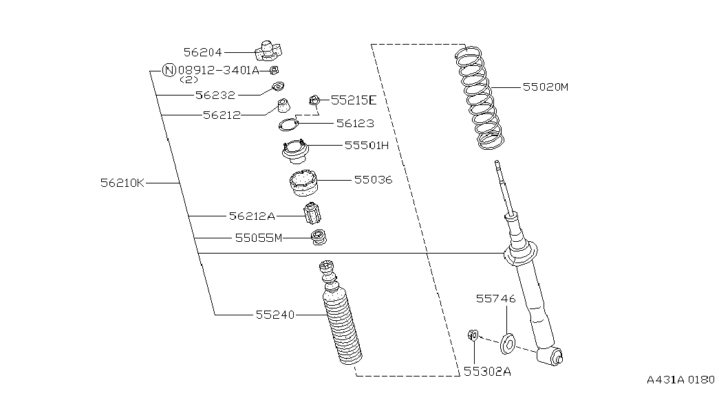 NISSAN 56217-61L10 - Опора стійки амортизатора, подушка avtolavka.club