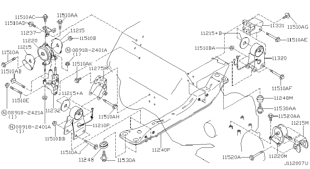 NISSAN 11248-40U01 - Втулка, балка мосту avtolavka.club