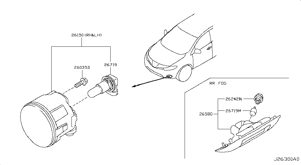 NISSAN 26150-8990B - Противотуманная фара avtolavka.club