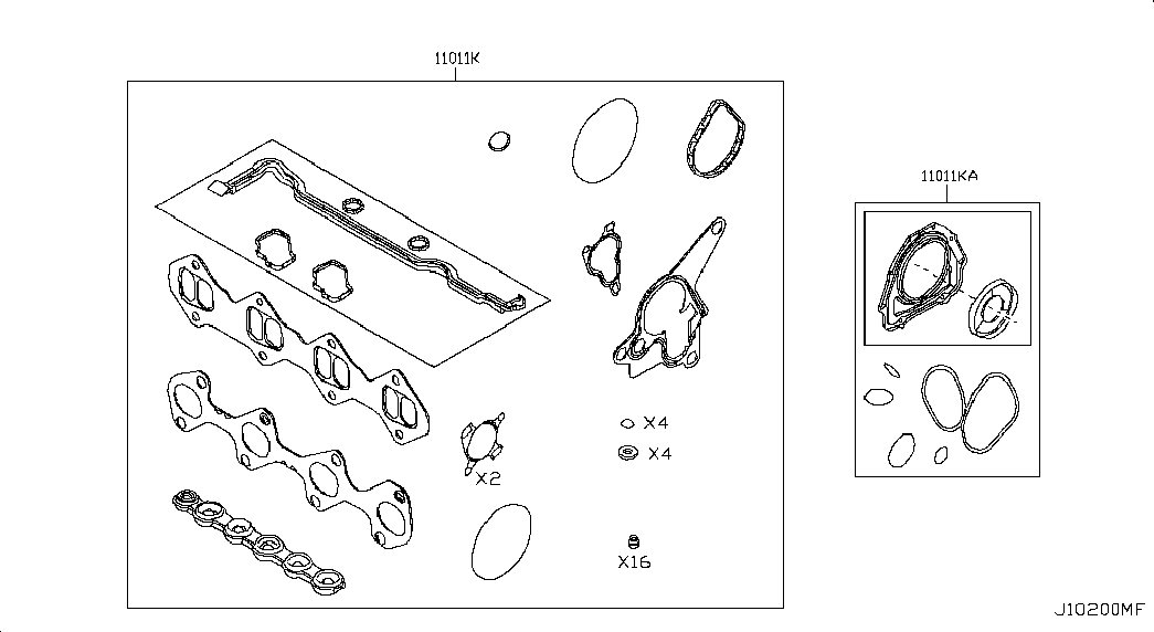 NISSAN 10101-00Q0H - Комплект прокладок, головка циліндра avtolavka.club