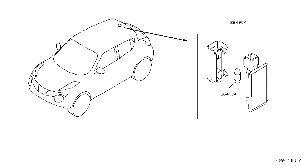 NISSAN 2673489900 - Лампа, вхідний освітлення avtolavka.club