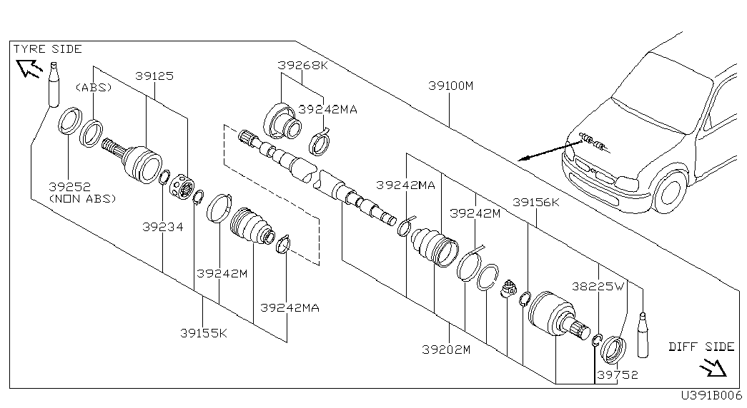 NISSAN 39241-4F425 - Пильник, приводний вал avtolavka.club