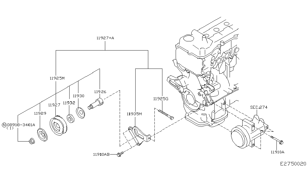 NISSAN 089183401A - Гайка, випускний колектор avtolavka.club