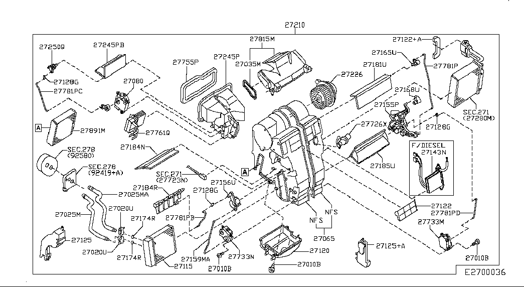 NISSAN 27761-AX010 - Опір, реле, вентилятор салону avtolavka.club