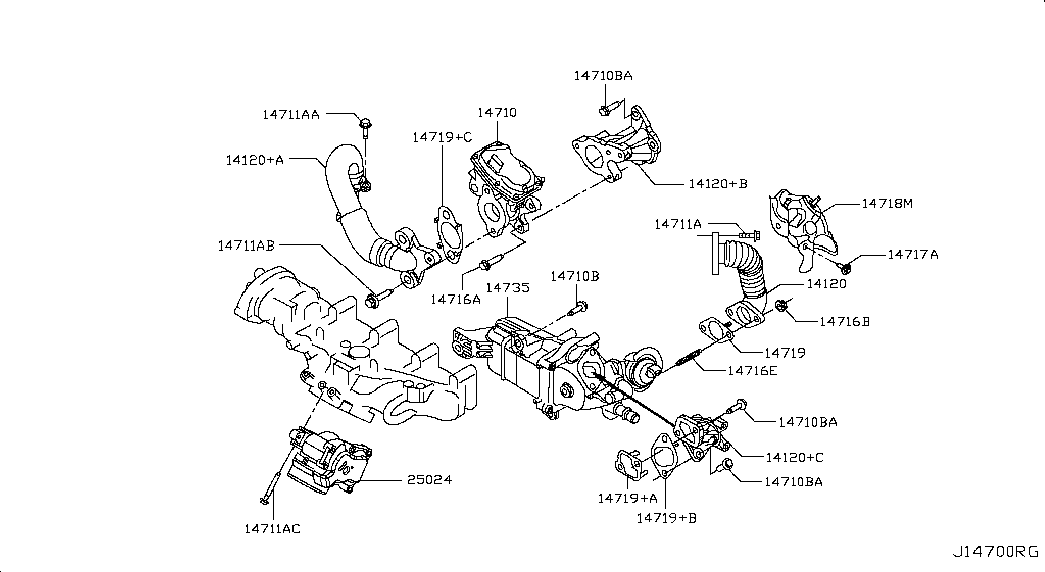 NISSAN 1471900Q1J - Прокладка, клапан повернення ОГ avtolavka.club