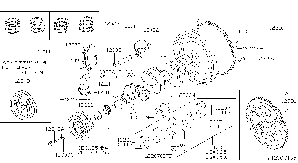 NISSAN 12303-77A01 - Ремінний шків, колінчастий вал avtolavka.club