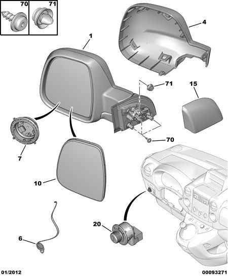 CITROËN 16 087 508 80 - Покриття, зовнішнє дзеркало avtolavka.club