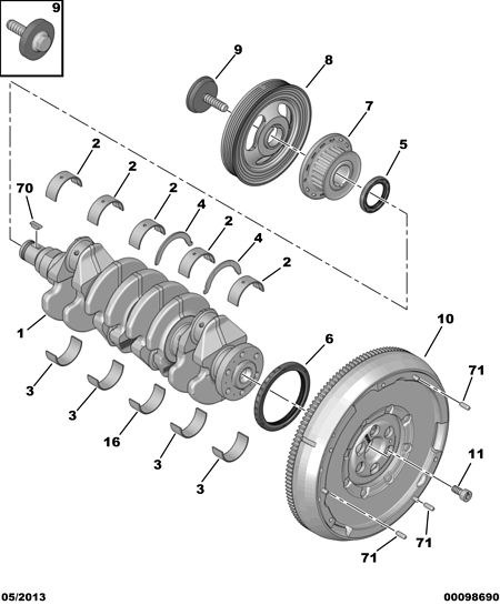 Vauxhall 16 089 406 80 - Ущільнене кільце валу, масляний насос avtolavka.club