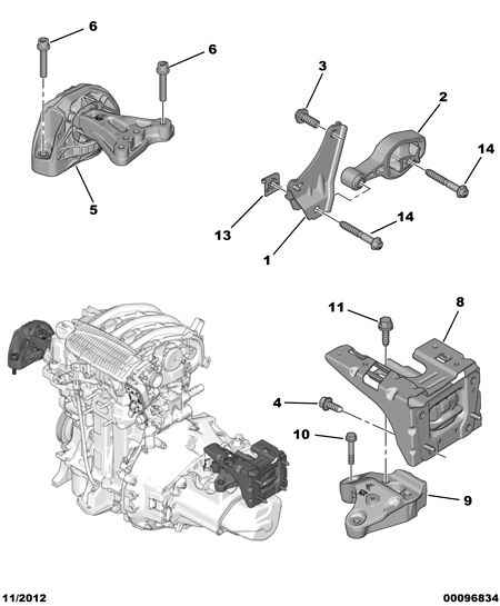 PEUGEOT 96 767 805 80 - Подушка, підвіска двигуна avtolavka.club