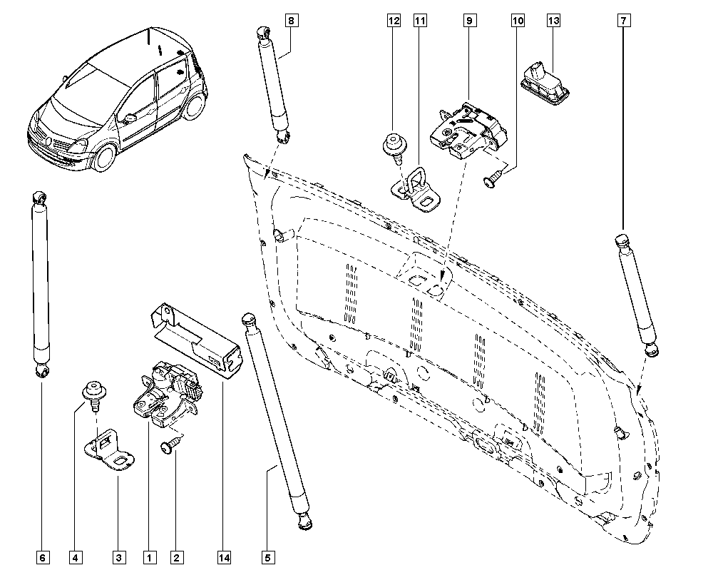 RENAULT 8200219322 - Газова пружина, кришка багажник avtolavka.club