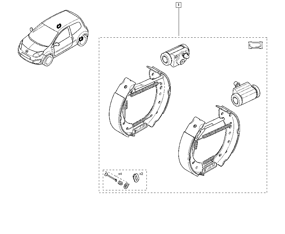 RENAULT 77 01 209 591 - Комплект гальм, барабанний механізм avtolavka.club