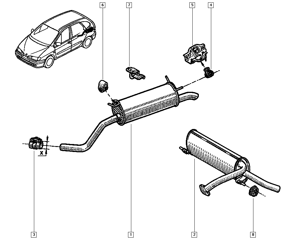 Opel 7700836095 - Кронштейн, втулка, система випуску avtolavka.club