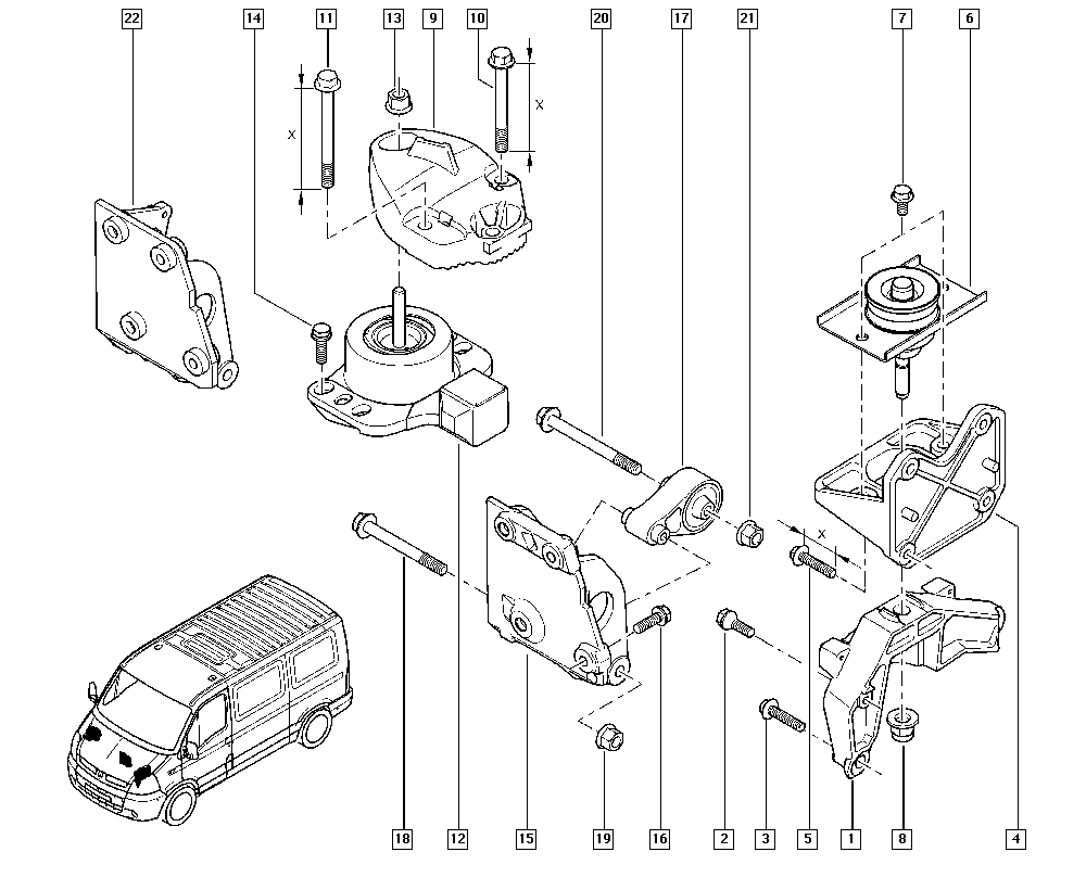 Opel 8200022596 - Подушка, підвіска двигуна avtolavka.club