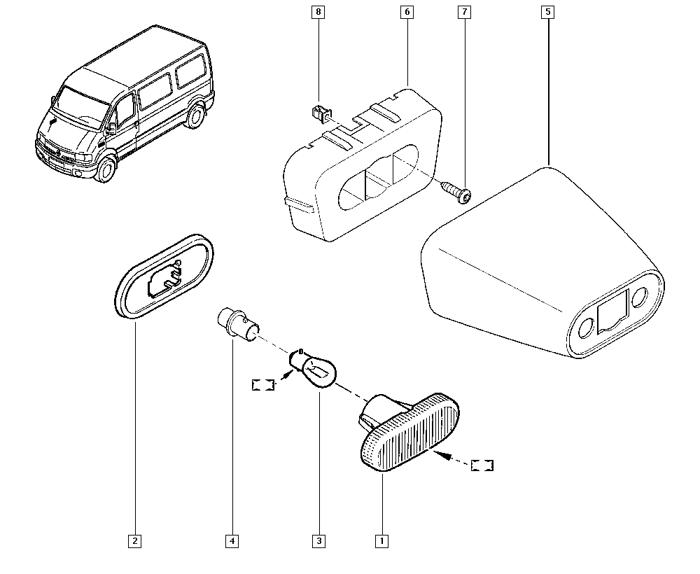 RENAULT 7700822136 - Бічний ліхтар, покажчик повороту avtolavka.club