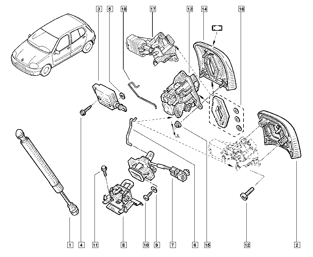 RENAULT 7700842256 - Газова пружина, кришка багажник avtolavka.club