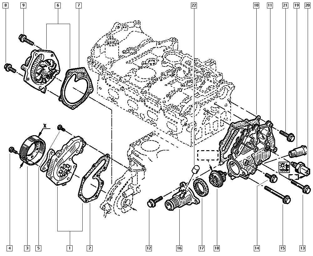 DACIA 77 01 479 043 - Водяний насос avtolavka.club