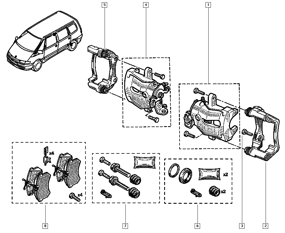 RENAULT 60 25 371 282 - Ремкомплект, гальмівний супорт avtolavka.club