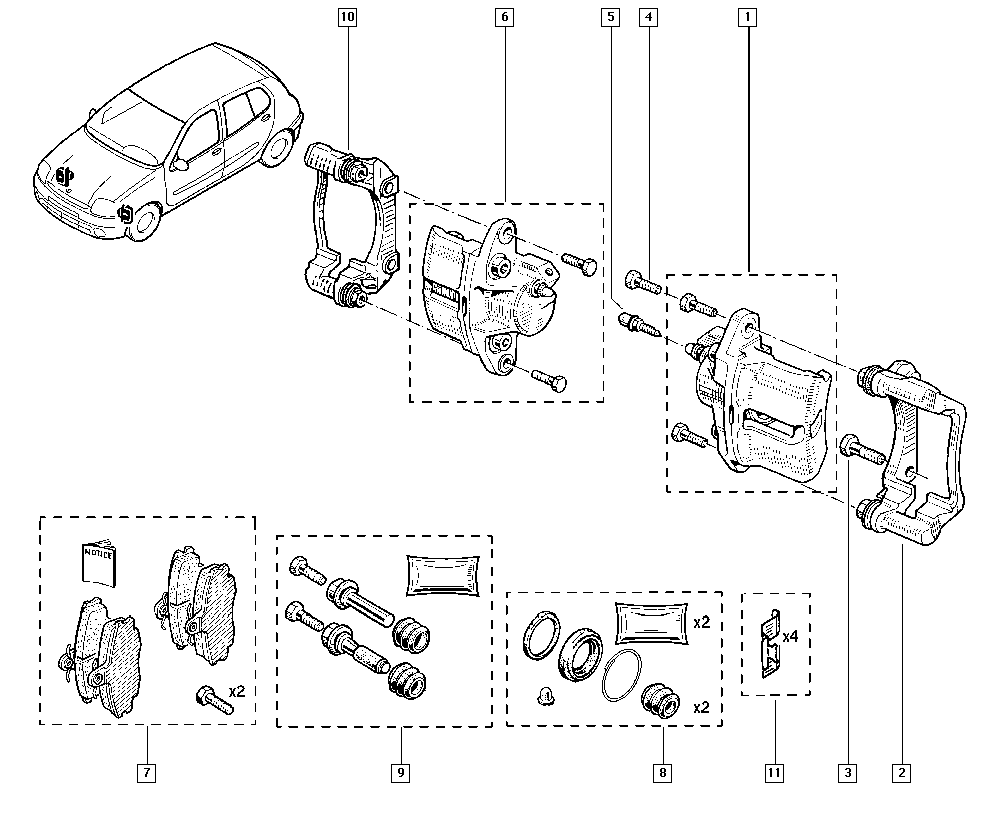 RENAULT 7701210142 - Гальмівні колодки, дискові гальма avtolavka.club