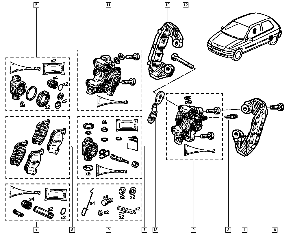 RENAULT 7701202141 - Комплектуючі, колодки дискового гальма avtolavka.club