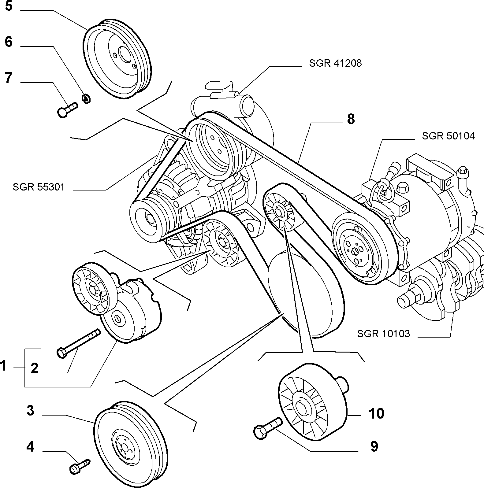 Lancia 55189677 - Поліклиновий ремінь avtolavka.club