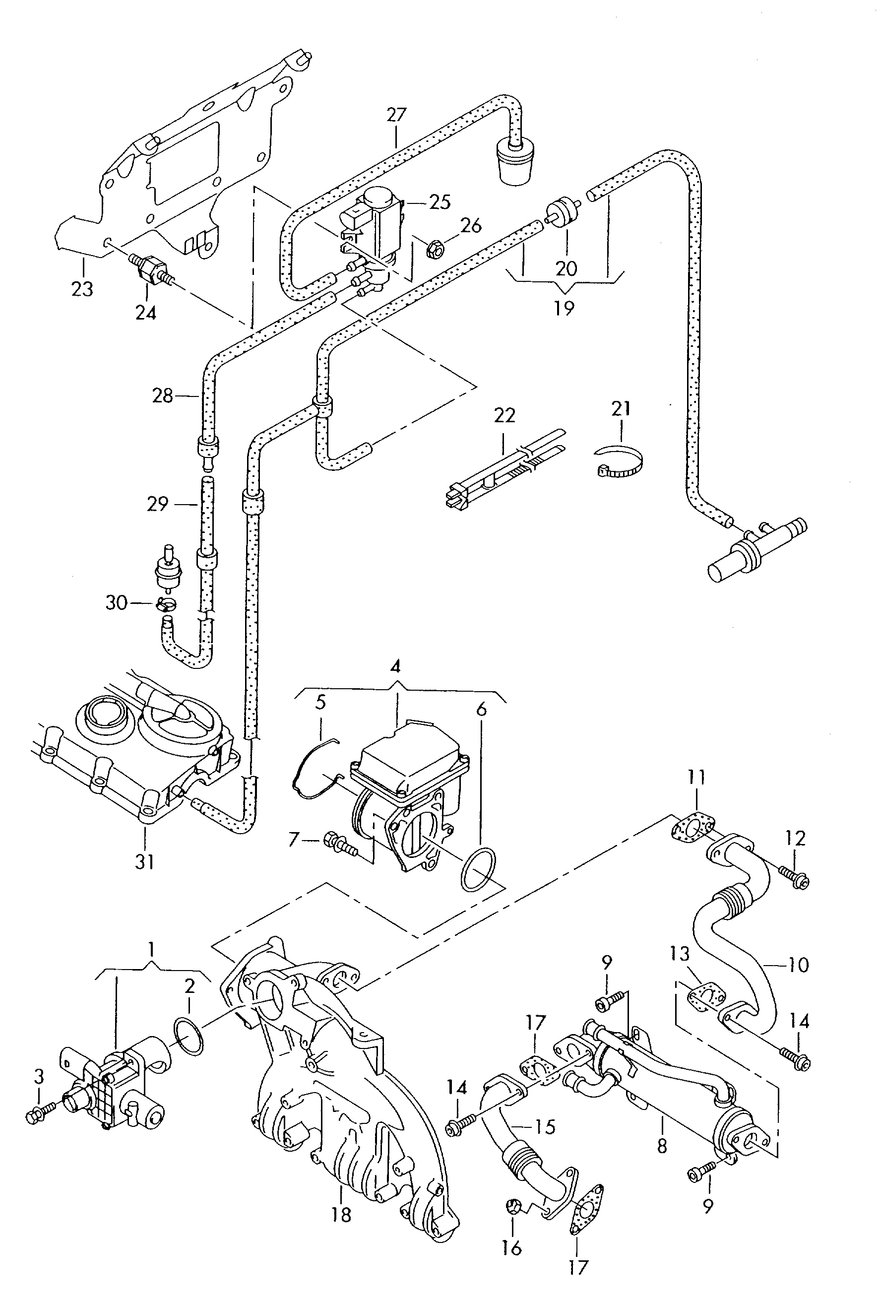 VW 03G 131 521 AE - Трубка, клапан повернення ОГ avtolavka.club