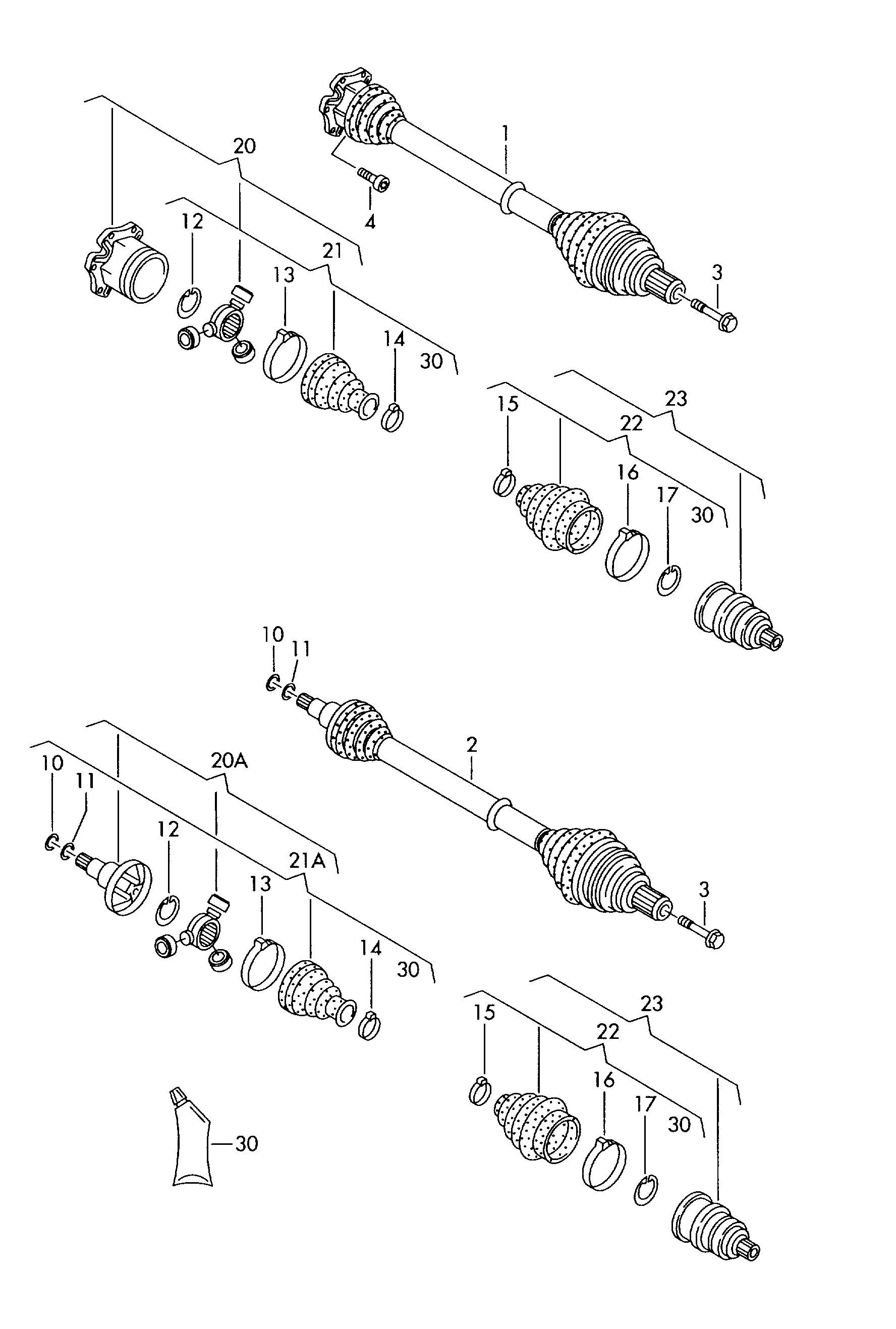 AUDI 7M0498099A - Шарнірний комплект, ШРУС, приводний вал avtolavka.club