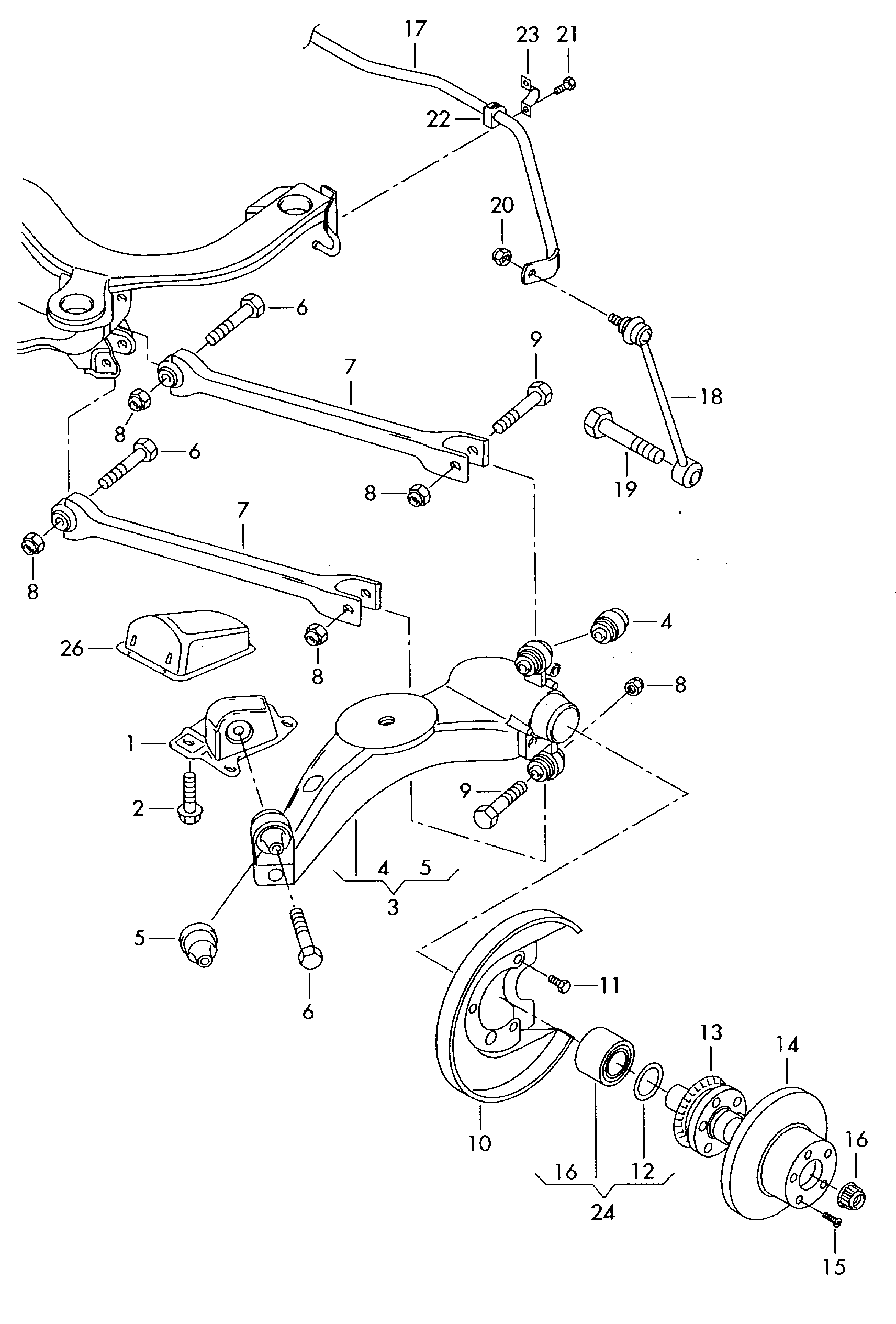 Seat 1J0 505 323 L - Тяга / стійка, підвіска колеса avtolavka.club