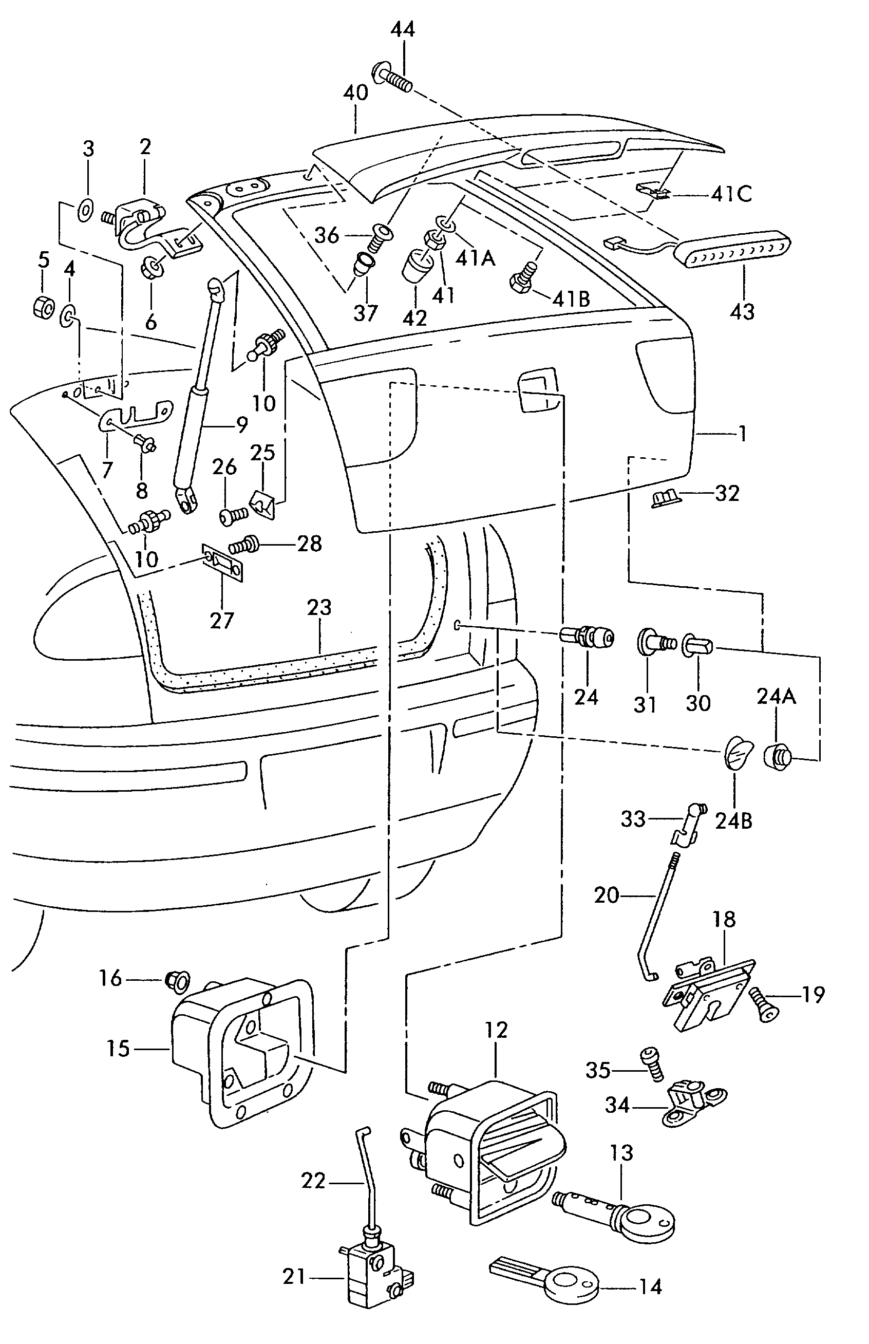 VAG 1M6 827 550A - Газова пружина, кришка багажник avtolavka.club