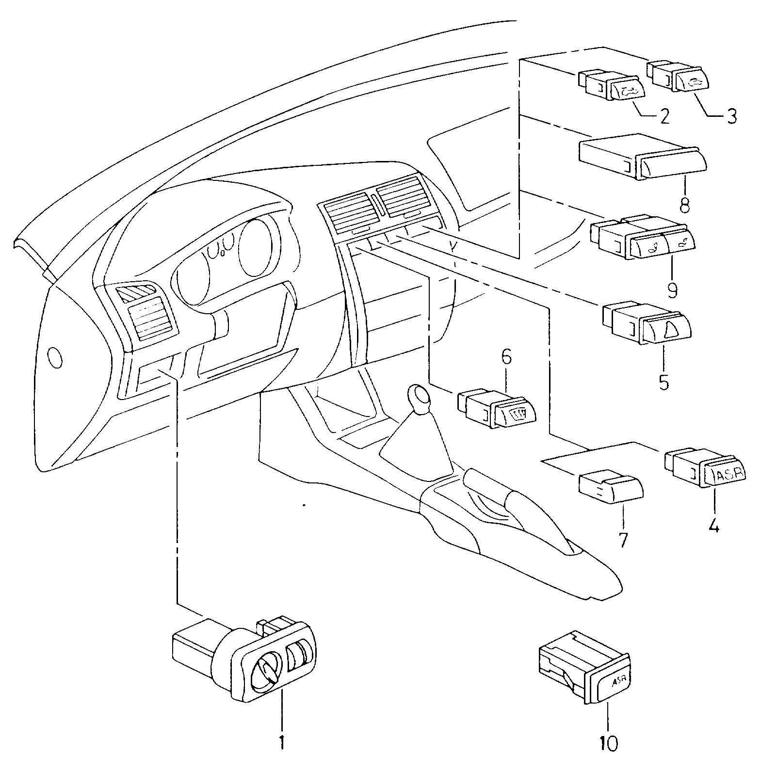 VW 6K0 953 235 - Покажчик аварійної сигналізації avtolavka.club