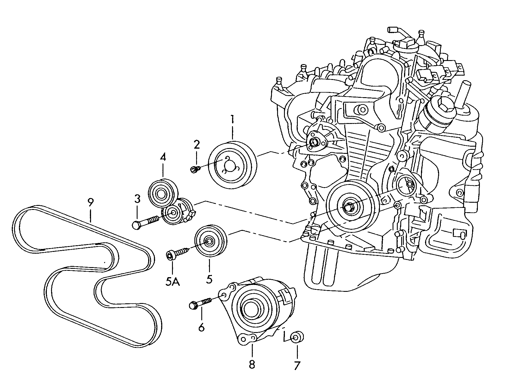 AUDI 03E 903 133 A - Натягувач ременя, клинові зуб. avtolavka.club