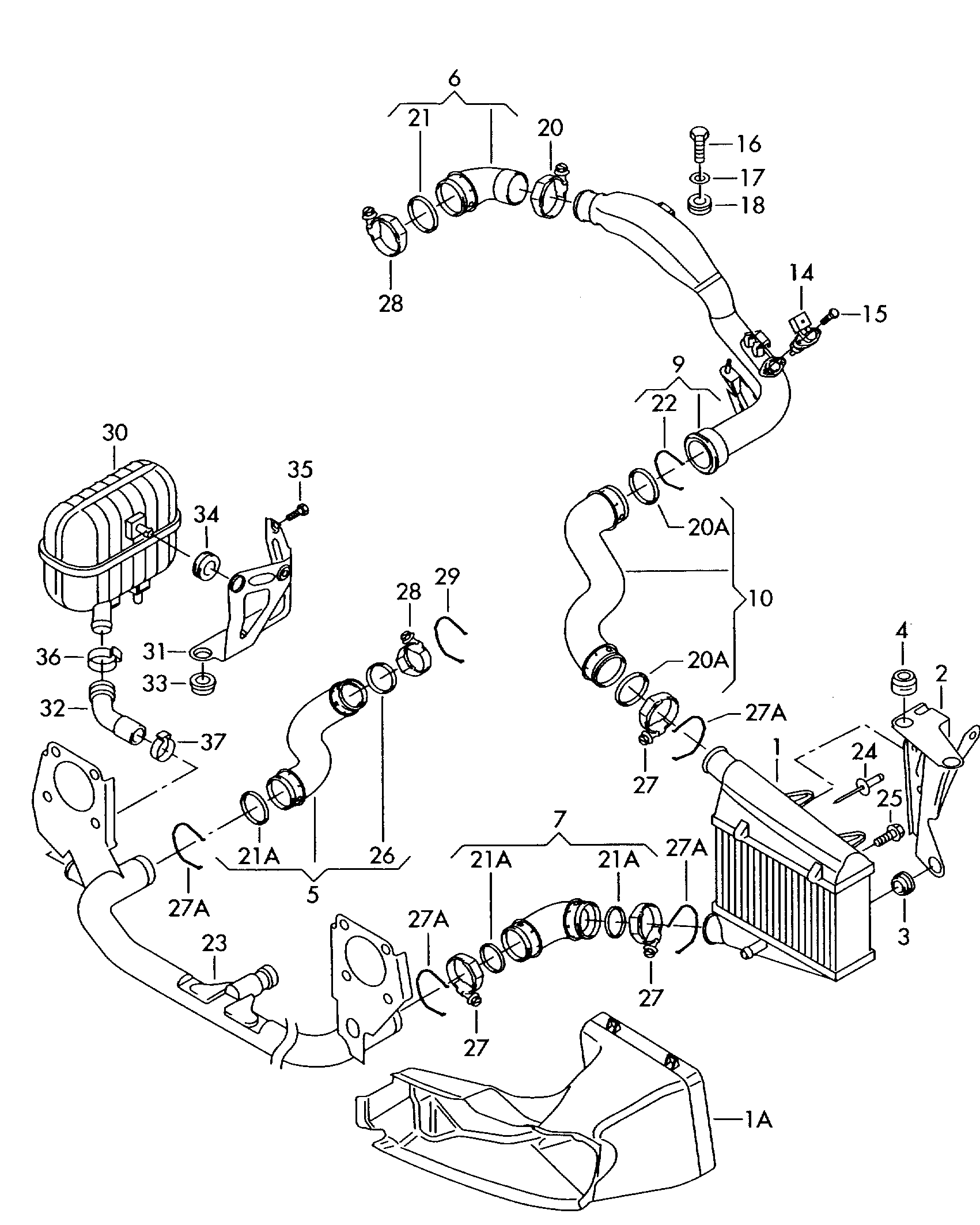 VW 3B0 145 838 A - Трубка нагнітається повітря avtolavka.club