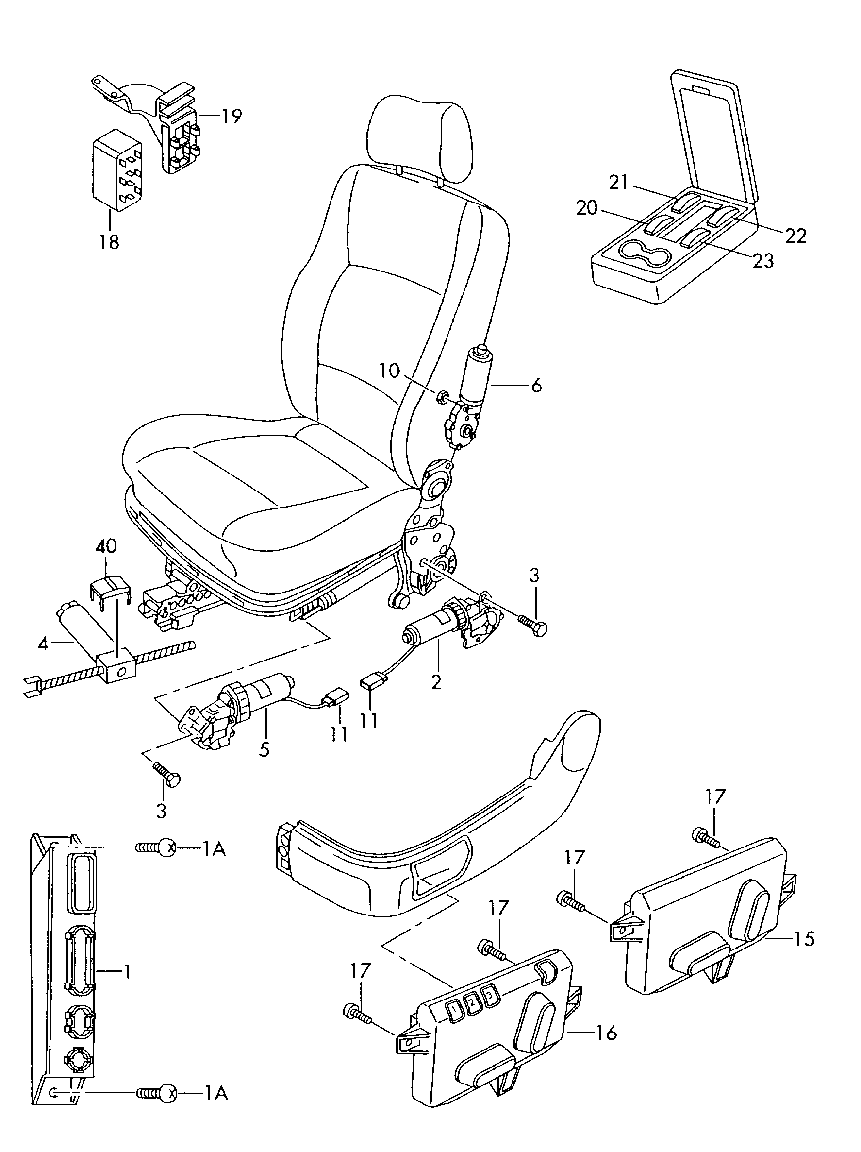 VW 3B1959760E - Блок управління, регулювання положення сидіння avtolavka.club