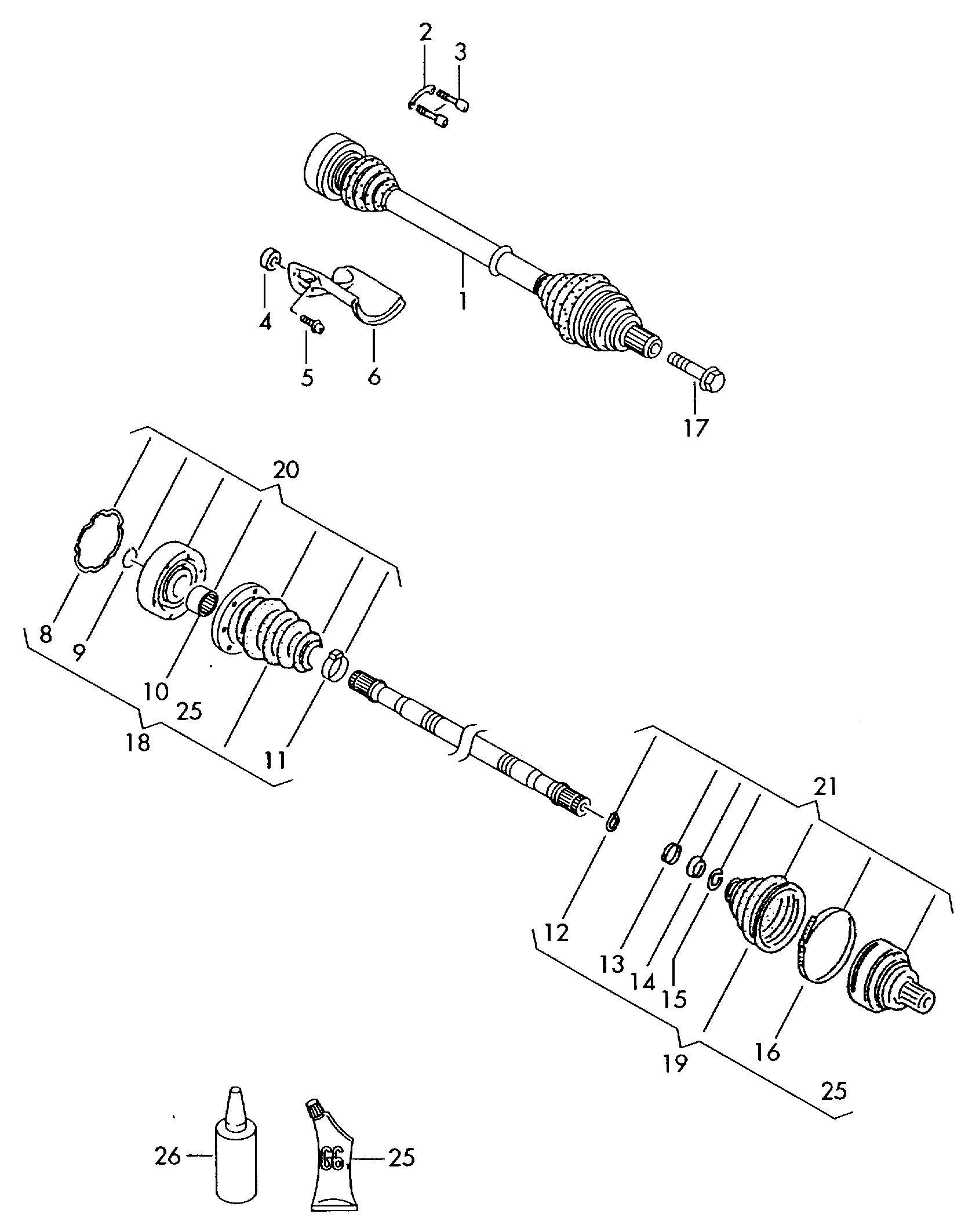 AUDI 1K0407271DR - Приводний вал avtolavka.club