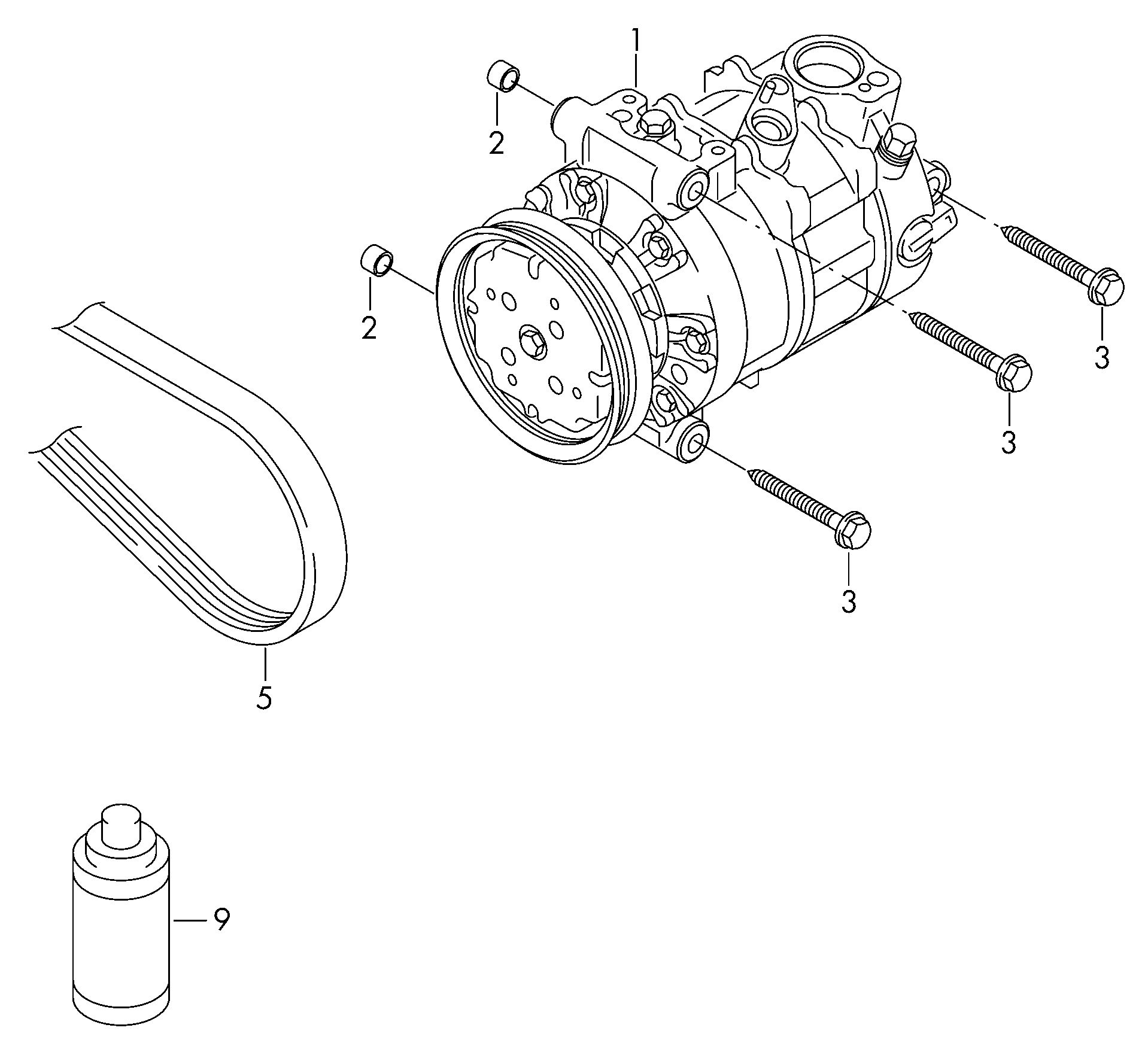 Skoda 5Q0820803K - Компресор, кондиціонер avtolavka.club