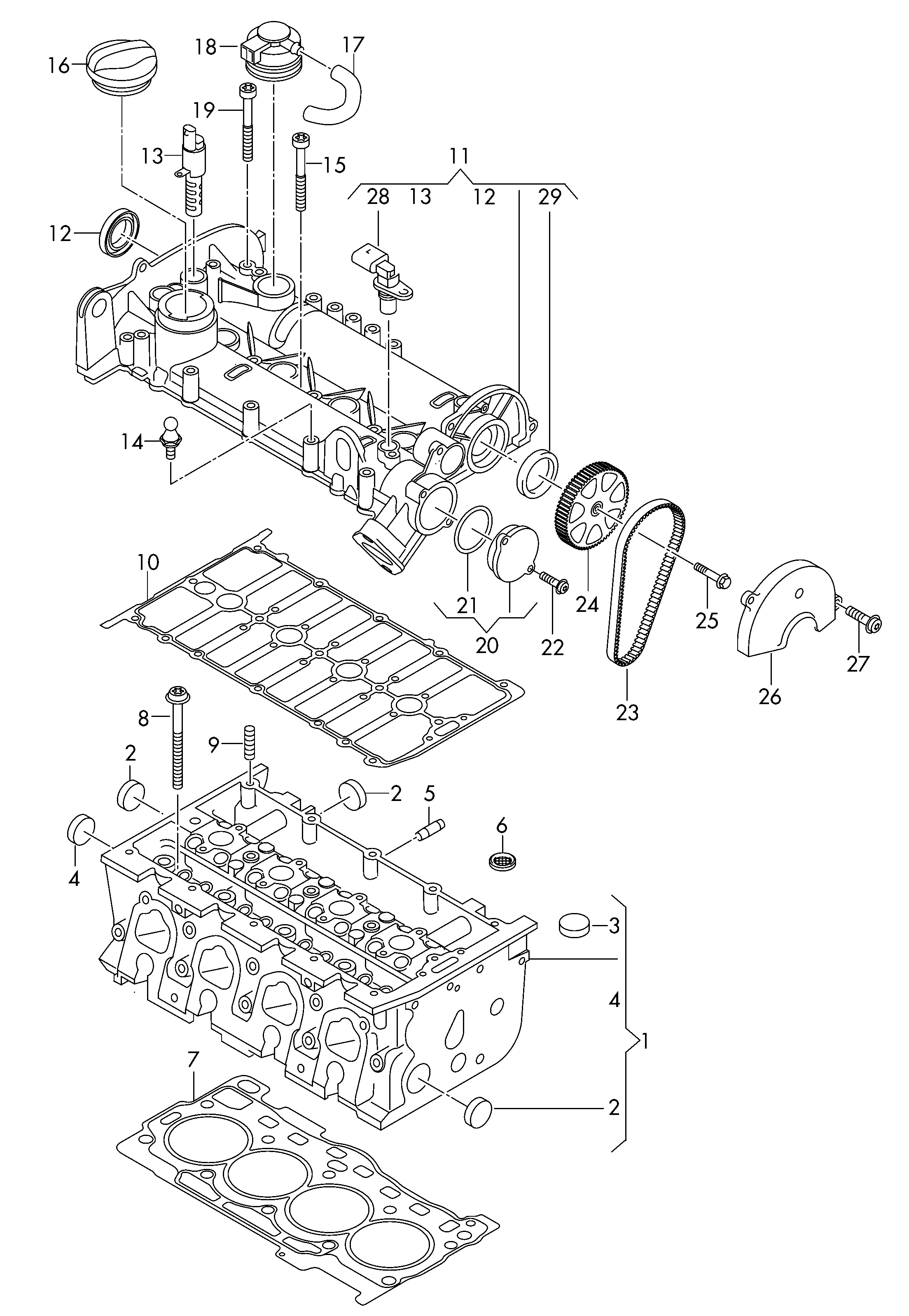 Skoda 04E 103 383 BK - Прокладка, головка циліндра avtolavka.club