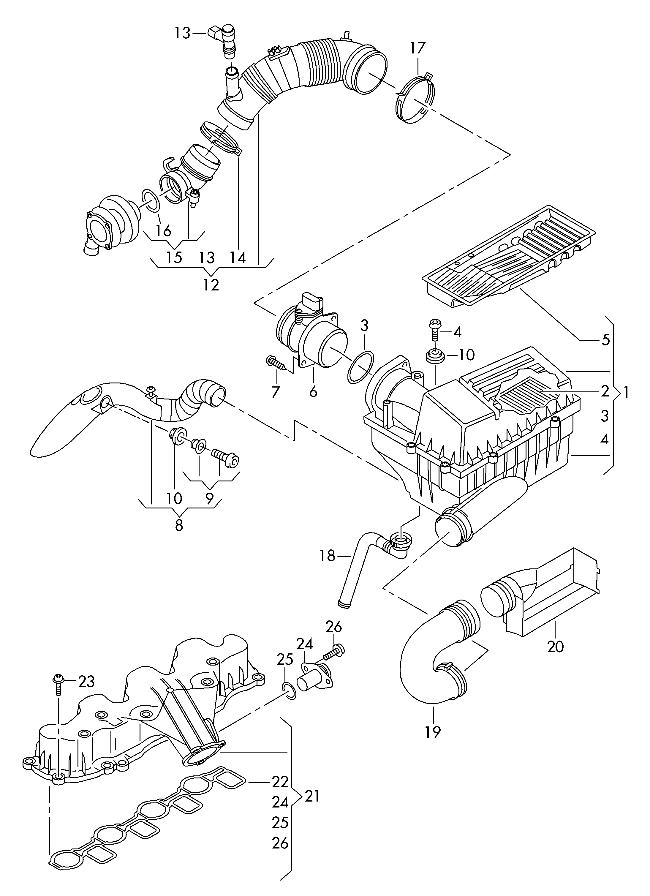 Seat 03L 129 717 - Комплект прокладок, впускний колектор avtolavka.club