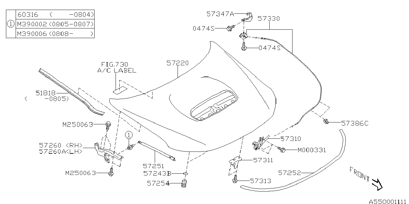 Subaru 57229SC0009P - Капот двигуна avtolavka.club