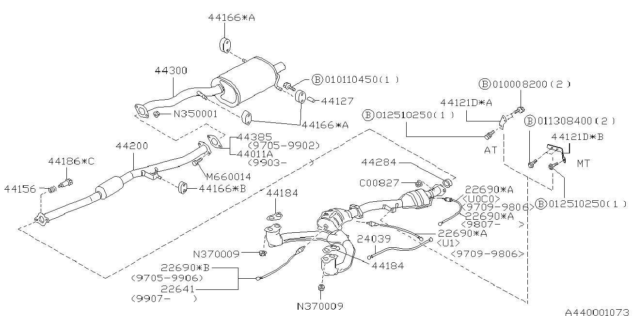 Subaru 44205 FA030 - Середній глушник вихлопних газів avtolavka.club